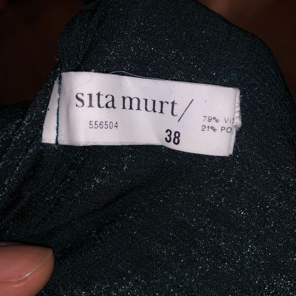Sita Murt Collarless Forest Green Dress w/ Pockets Size EU 38 / US 8, MSRP $265 - Picture 8 of 13